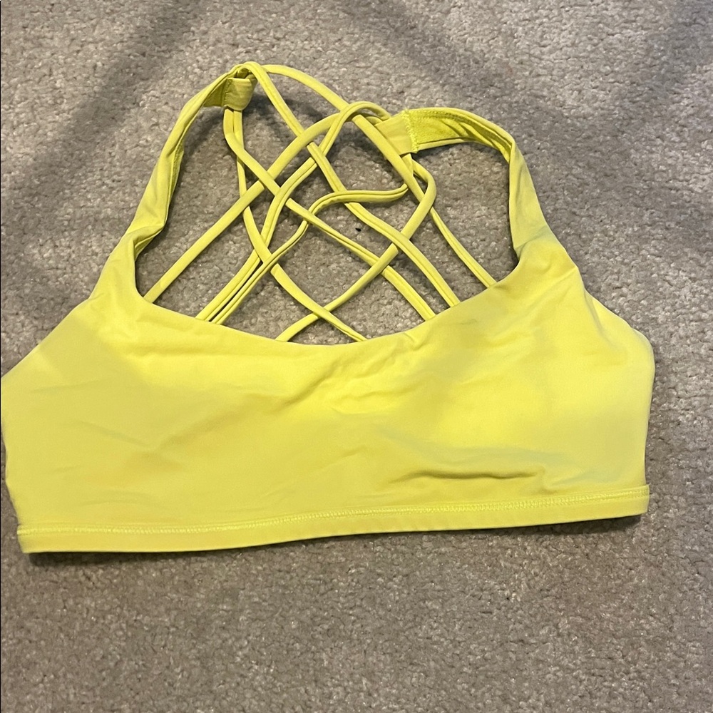 Lululemon Athletica Bright Yellow Strappy Sports Bra